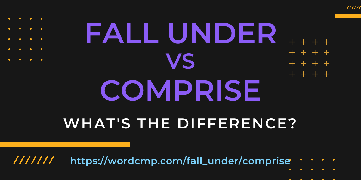 Difference between fall under and comprise