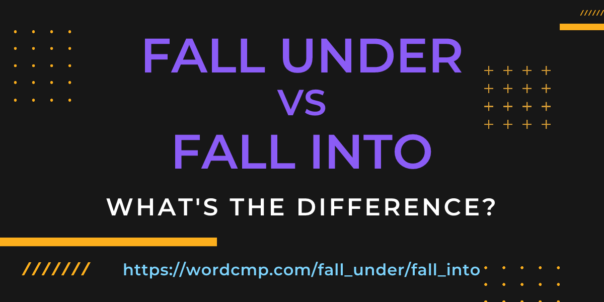 Difference between fall under and fall into