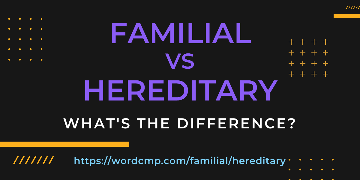 Difference between familial and hereditary