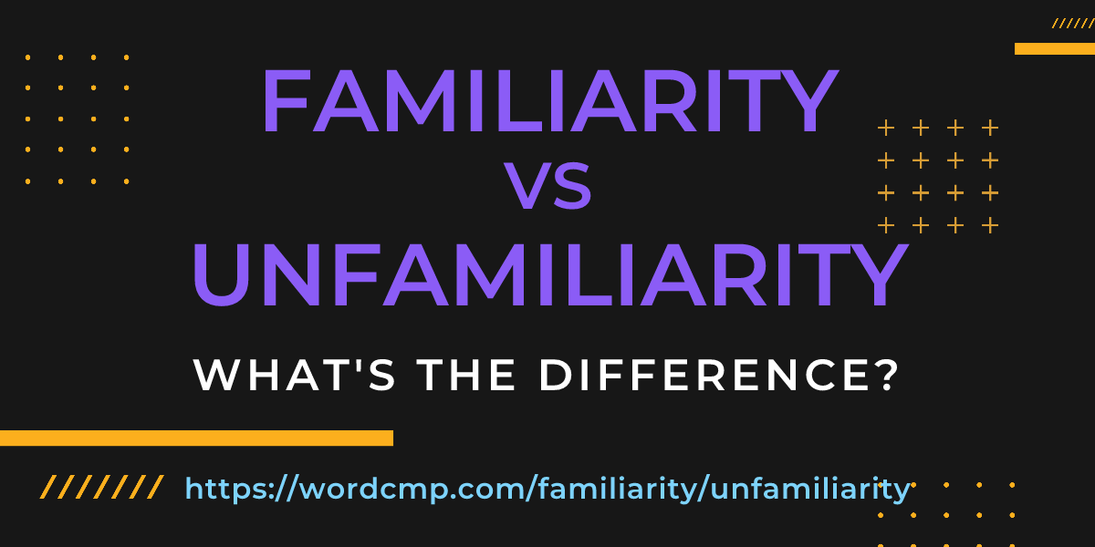 Difference between familiarity and unfamiliarity