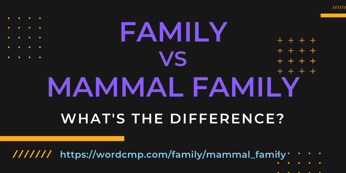 Difference between family and mammal family