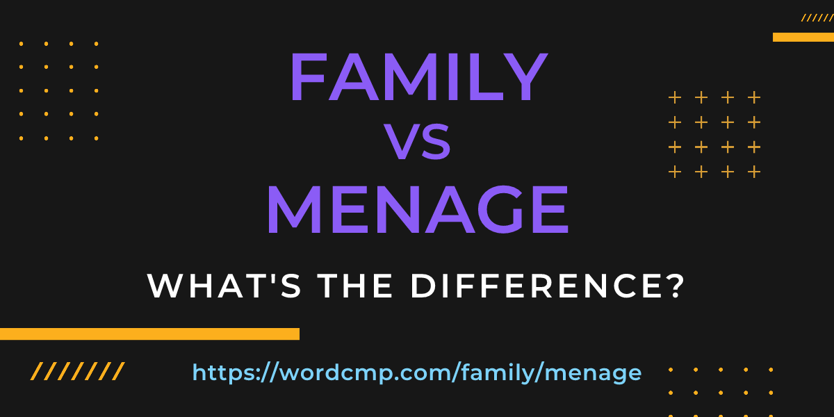 Difference between family and menage