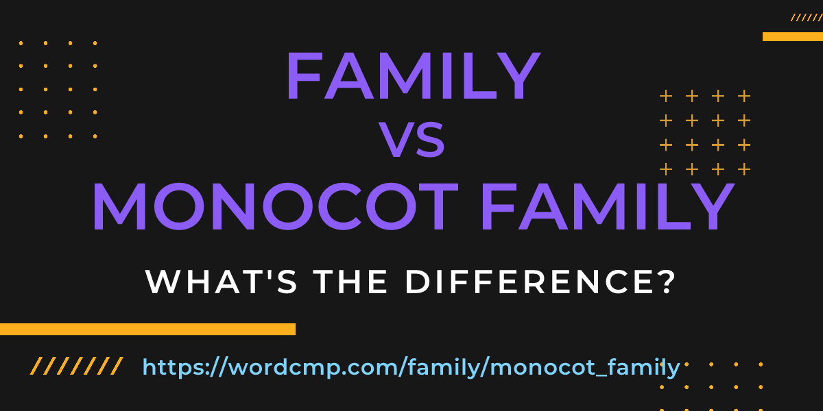 Difference between family and monocot family