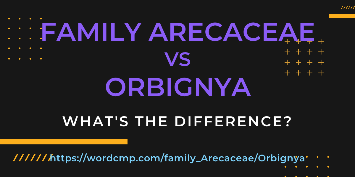 Difference between family Arecaceae and Orbignya
