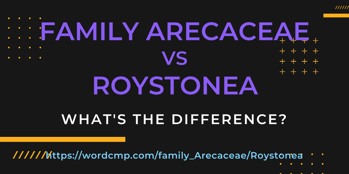 Difference between family Arecaceae and Roystonea