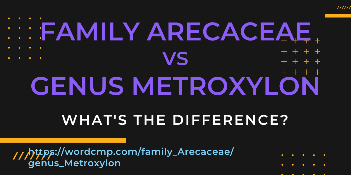 Difference between family Arecaceae and genus Metroxylon