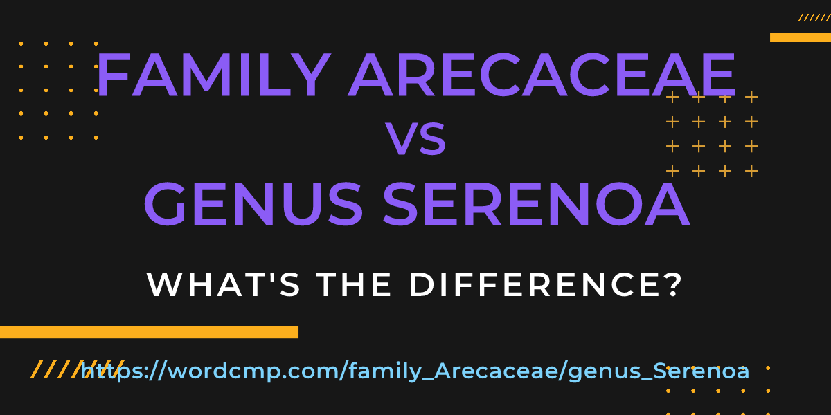 Difference between family Arecaceae and genus Serenoa