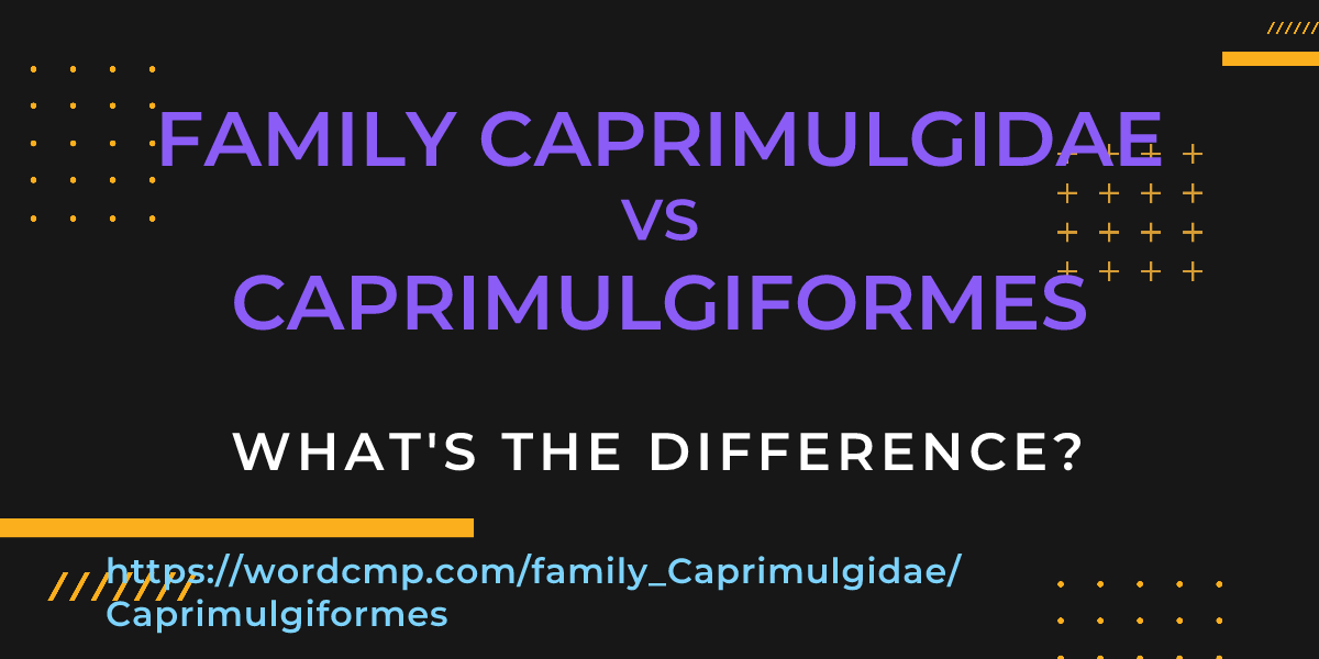 Difference between family Caprimulgidae and Caprimulgiformes