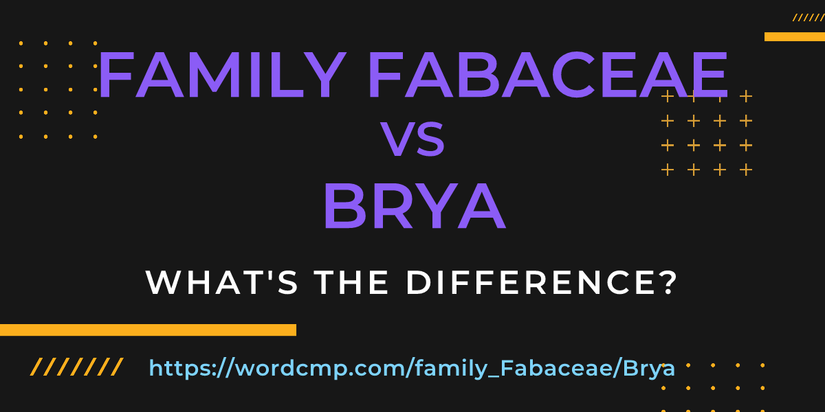 Difference between family Fabaceae and Brya
