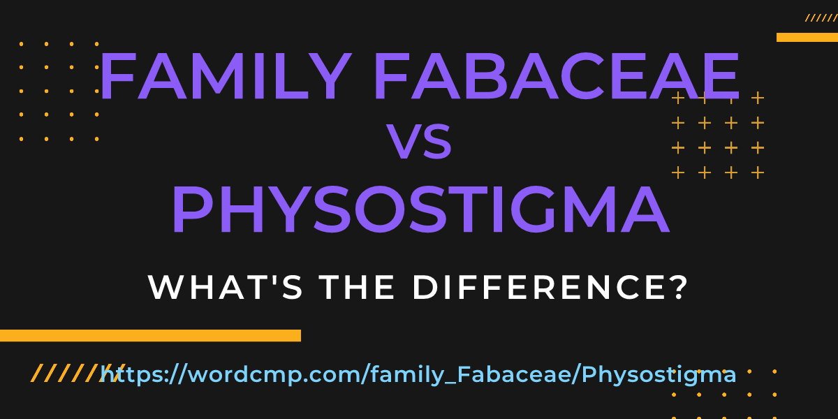 Difference between family Fabaceae and Physostigma