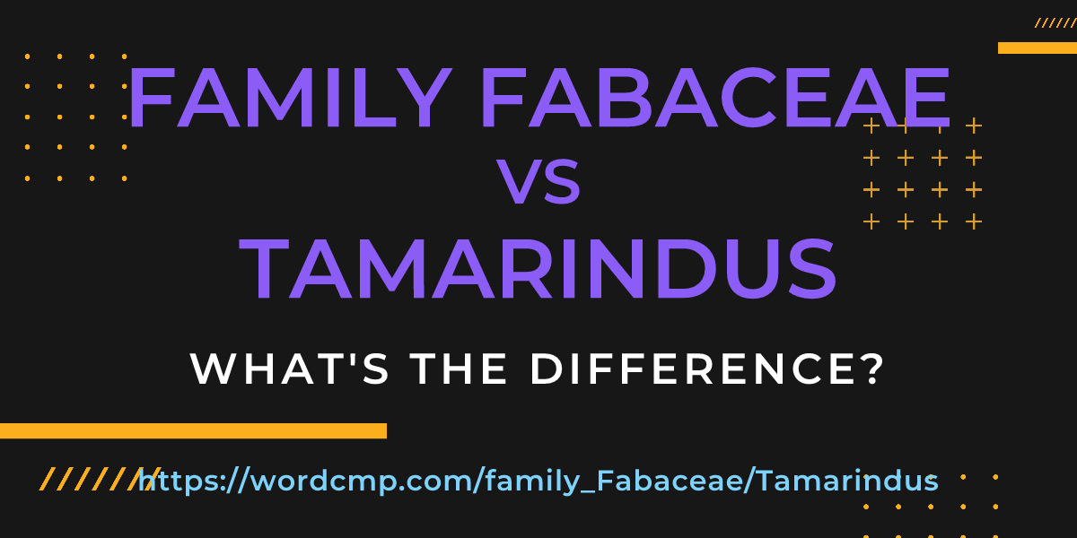 Difference between family Fabaceae and Tamarindus