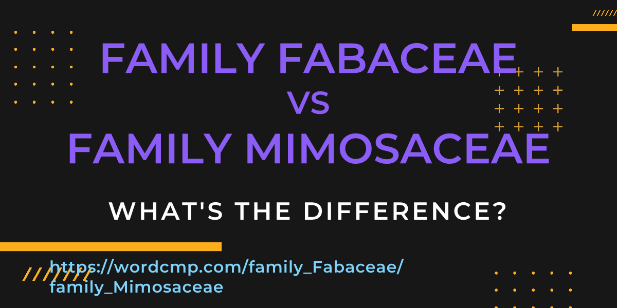 Difference between family Fabaceae and family Mimosaceae