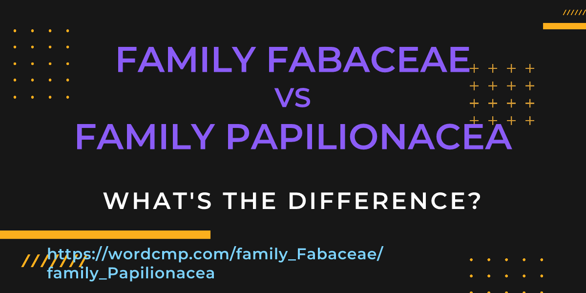 Difference between family Fabaceae and family Papilionacea