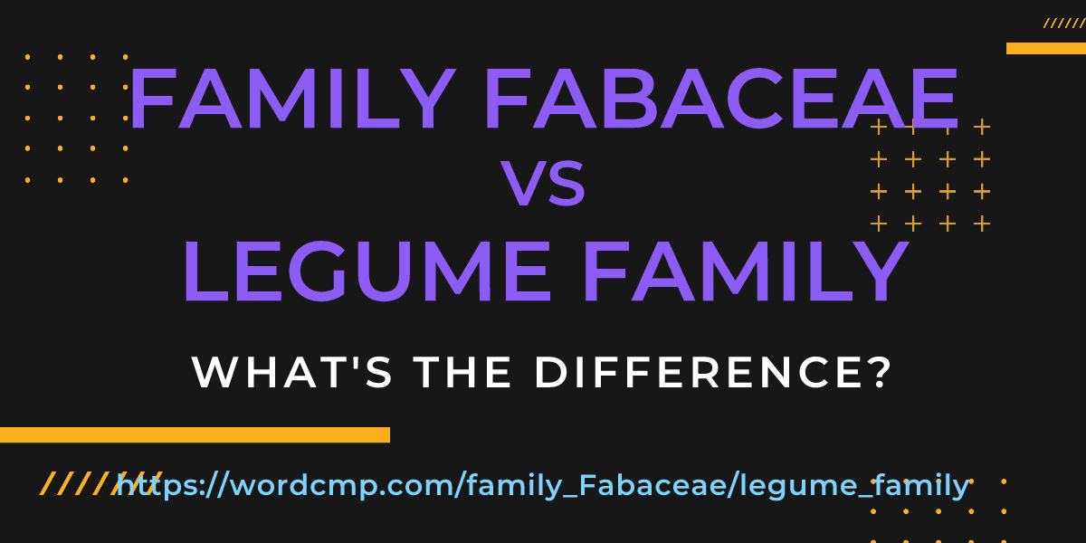 Difference between family Fabaceae and legume family