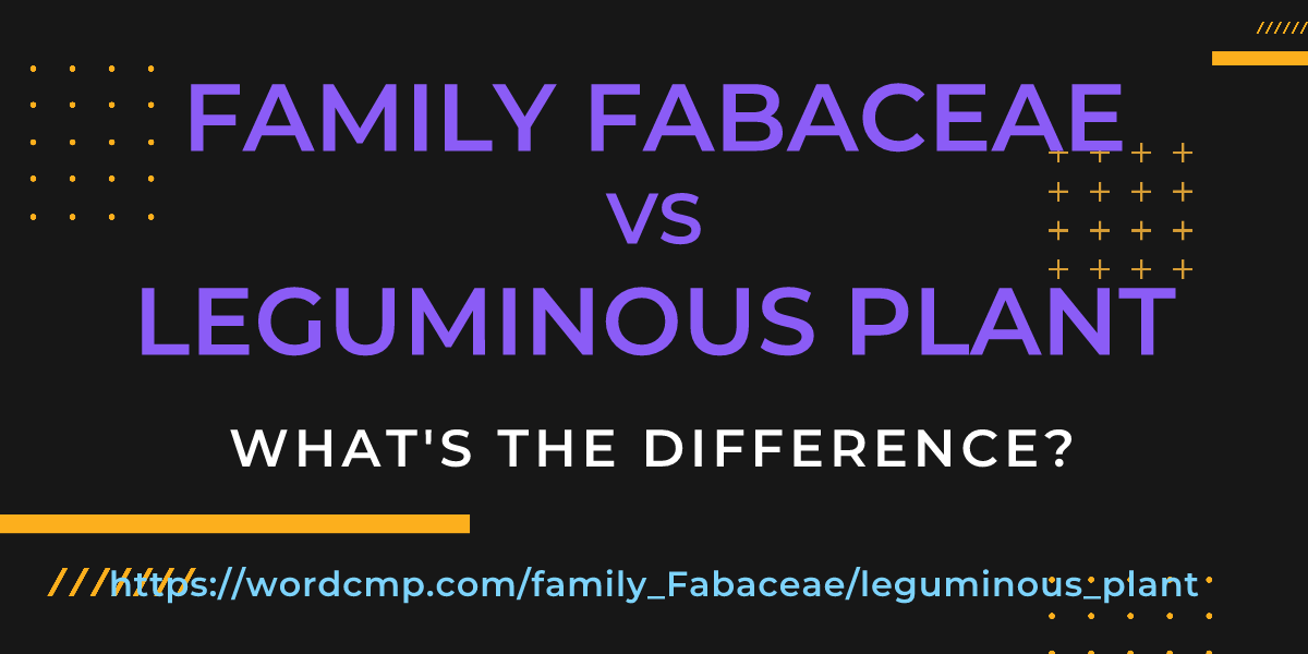 Difference between family Fabaceae and leguminous plant