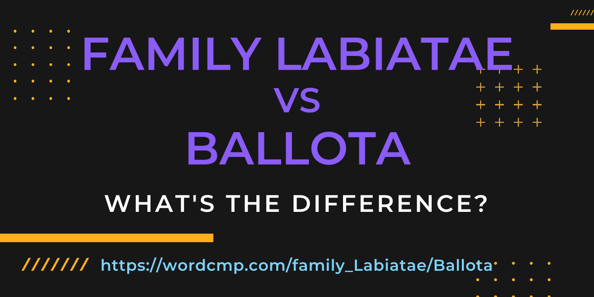 Difference between family Labiatae and Ballota