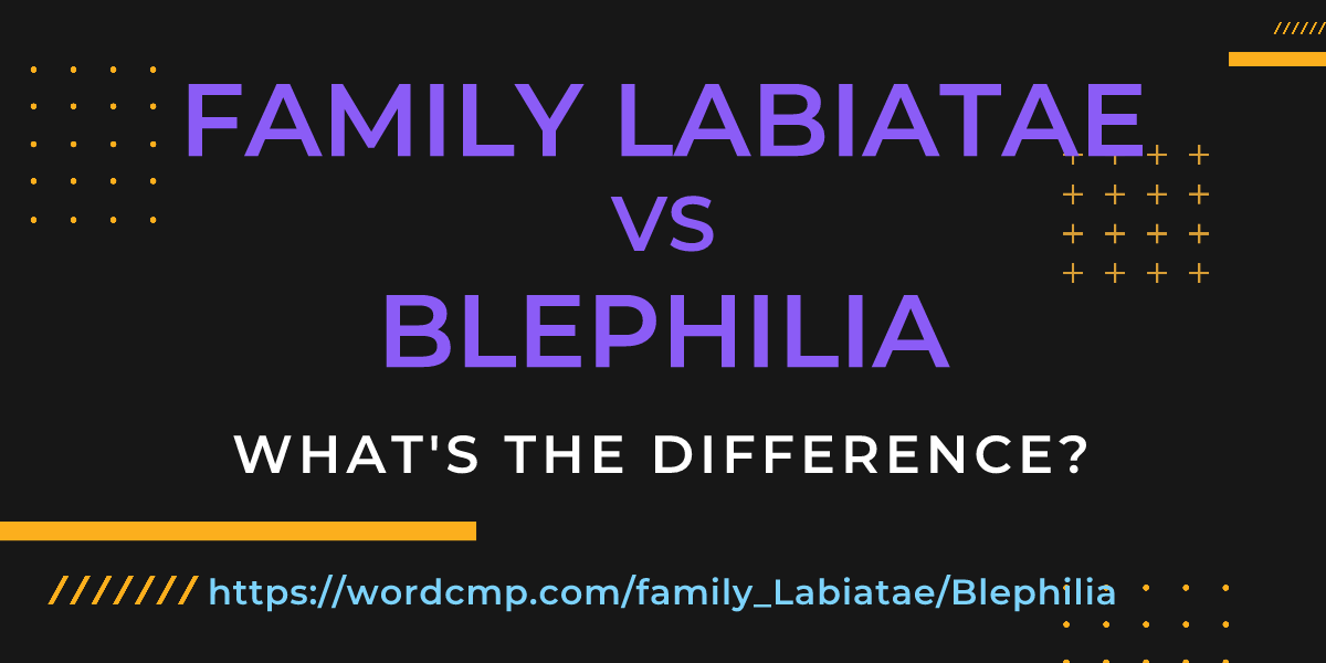 Difference between family Labiatae and Blephilia