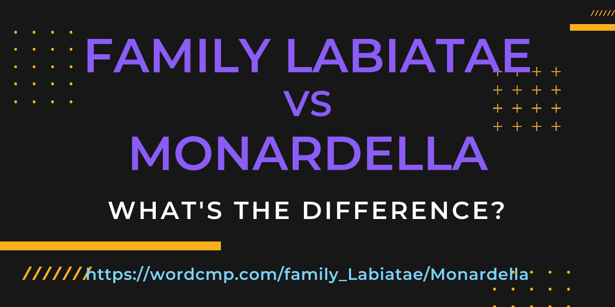 Difference between family Labiatae and Monardella