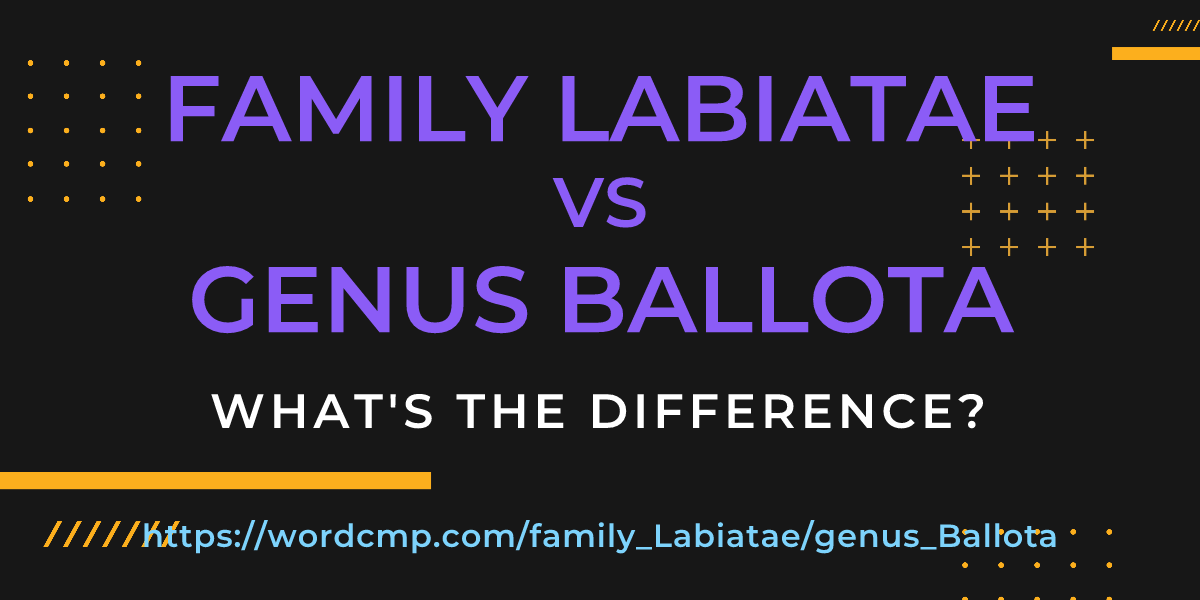 Difference between family Labiatae and genus Ballota