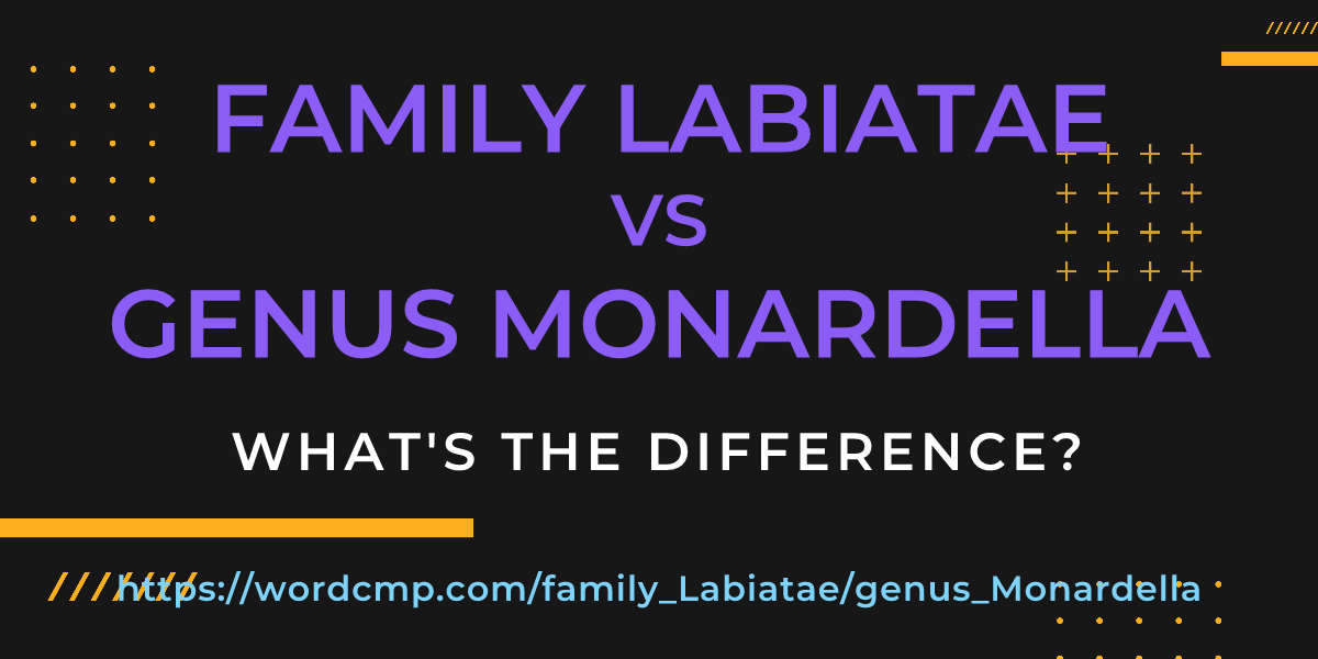 Difference between family Labiatae and genus Monardella