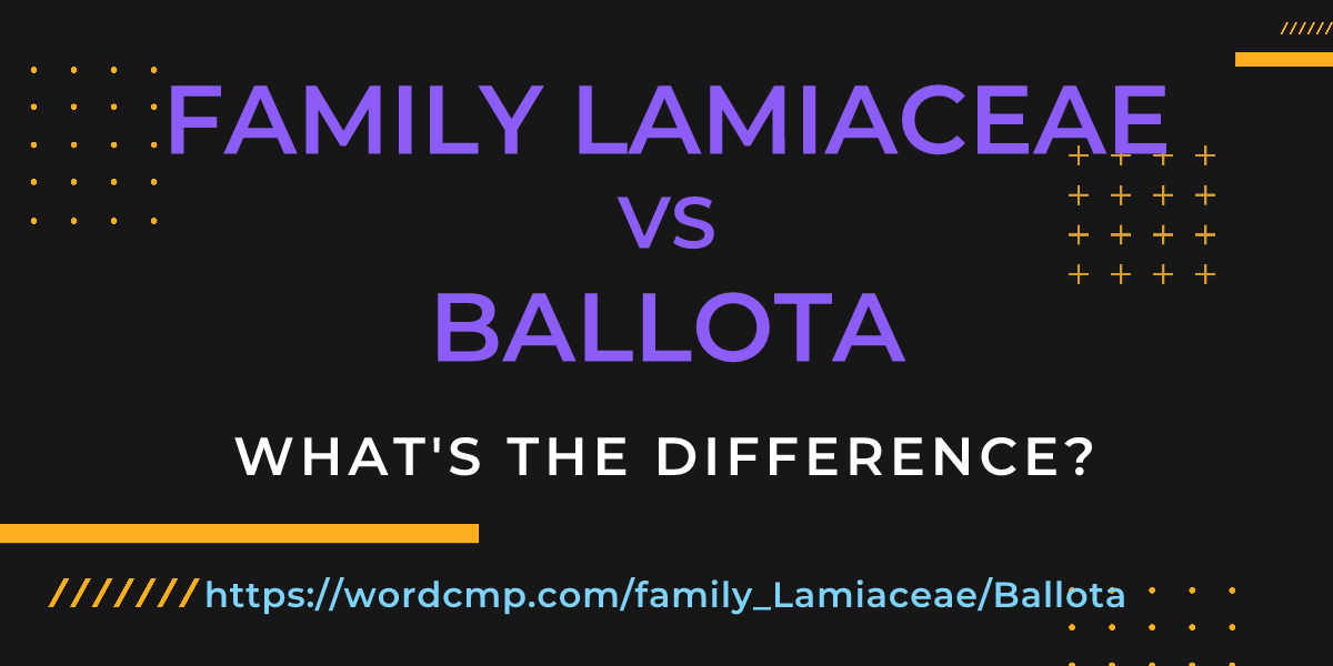 Difference between family Lamiaceae and Ballota