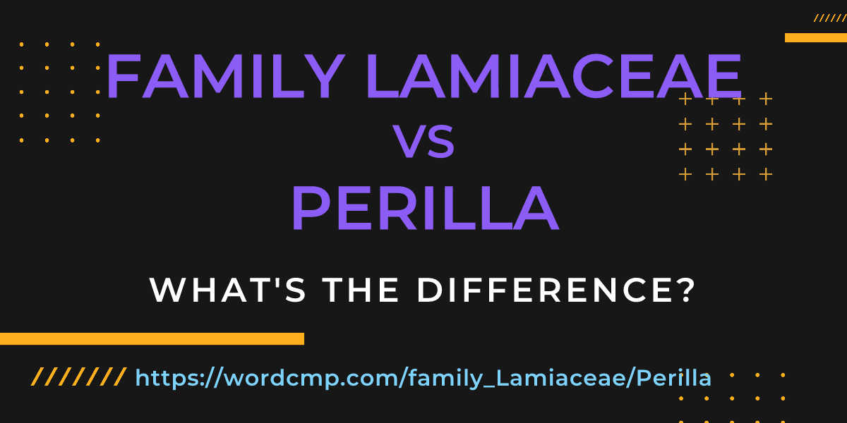 Difference between family Lamiaceae and Perilla