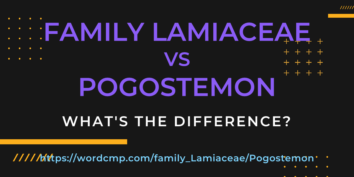 Difference between family Lamiaceae and Pogostemon