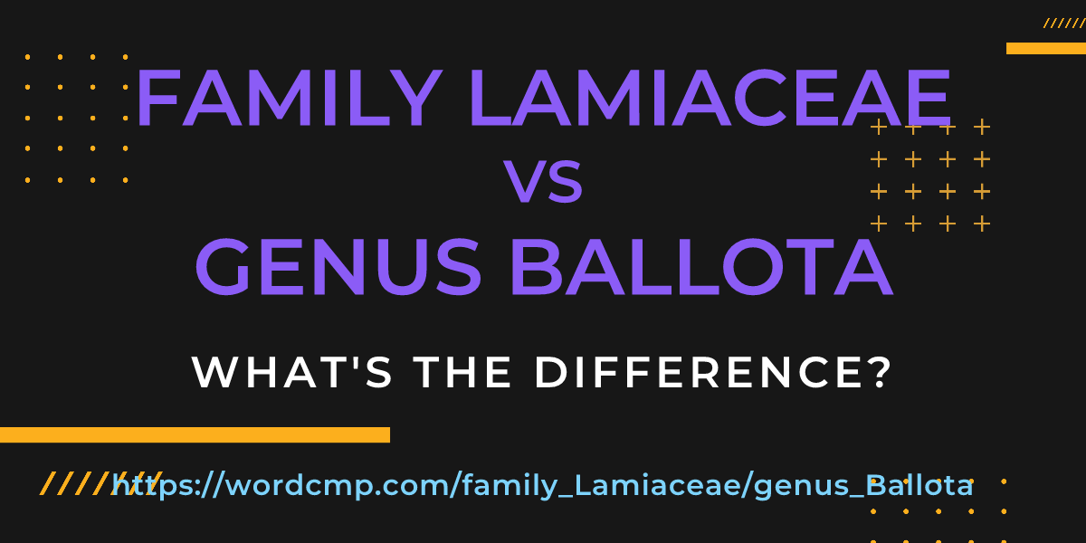 Difference between family Lamiaceae and genus Ballota