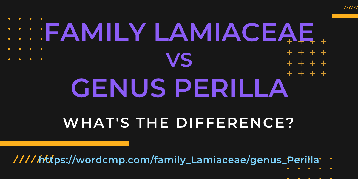 Difference between family Lamiaceae and genus Perilla