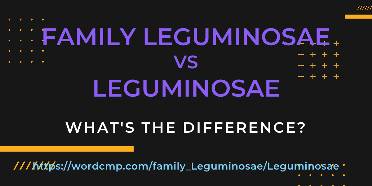 Difference between family Leguminosae and Leguminosae
