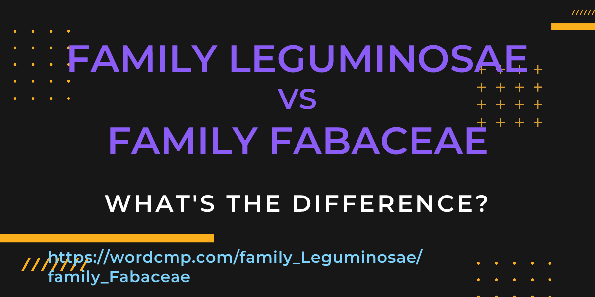 Difference between family Leguminosae and family Fabaceae