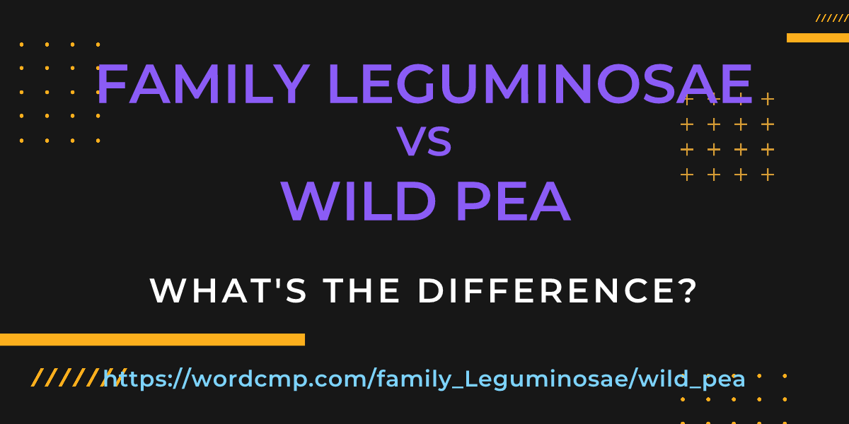 Difference between family Leguminosae and wild pea