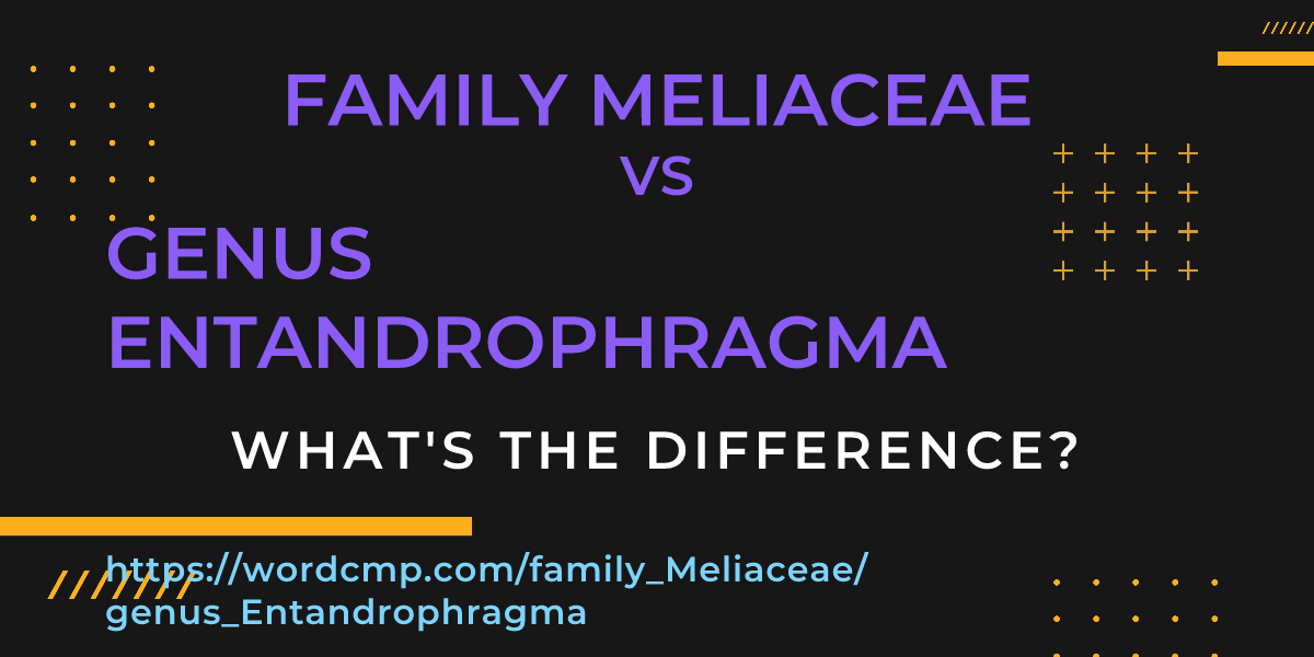 Difference between family Meliaceae and genus Entandrophragma