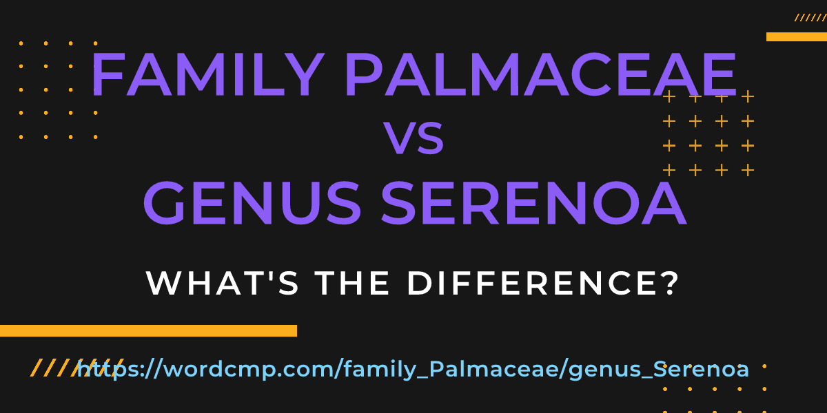 Difference between family Palmaceae and genus Serenoa