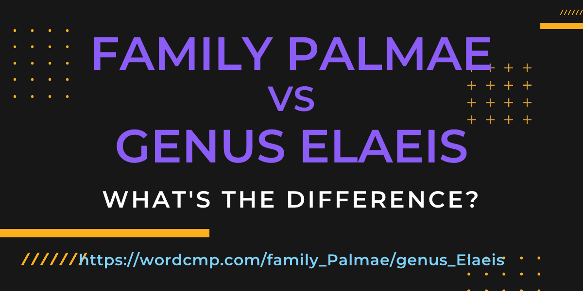 Difference between family Palmae and genus Elaeis