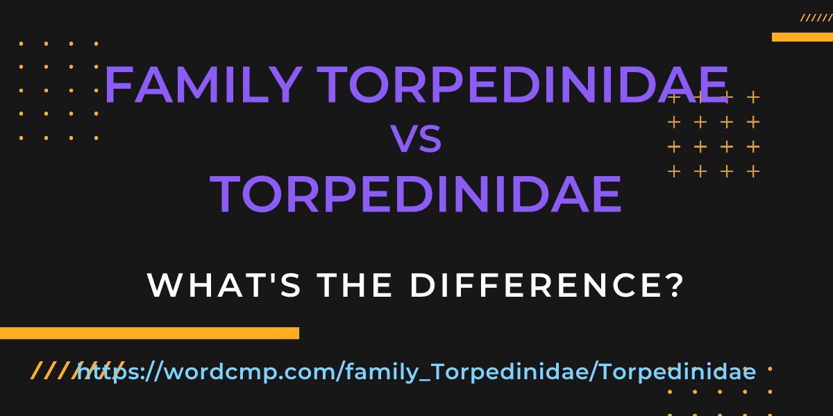 Difference between family Torpedinidae and Torpedinidae