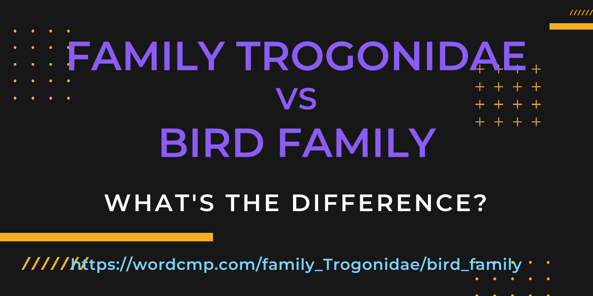 Difference between family Trogonidae and bird family