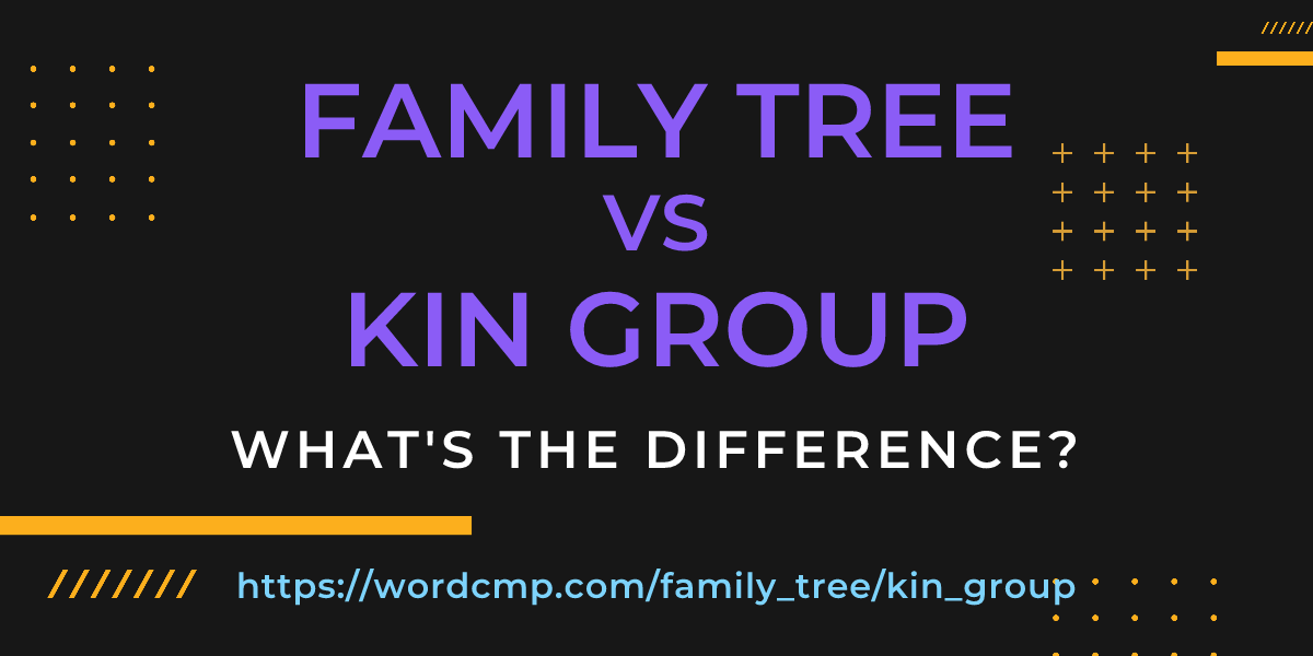 Difference between family tree and kin group