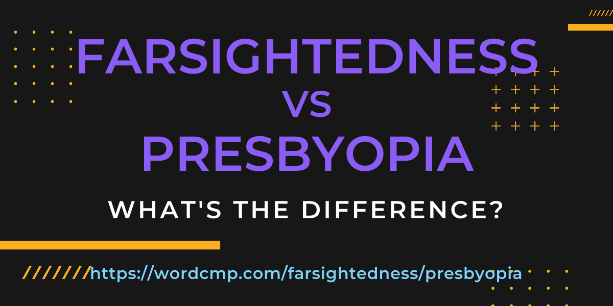 Difference between farsightedness and presbyopia