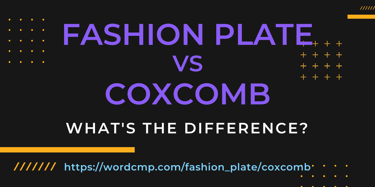 Difference between fashion plate and coxcomb