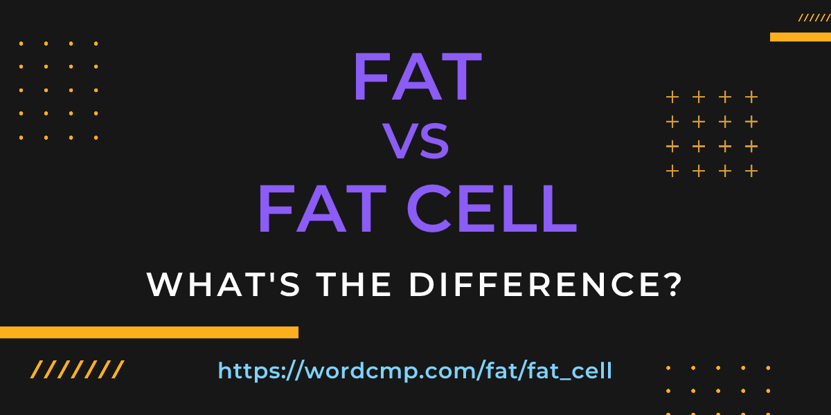 Difference between fat and fat cell