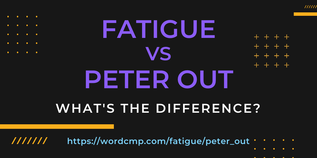 Difference between fatigue and peter out
