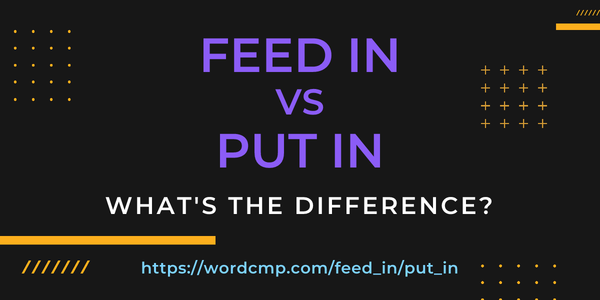 Difference between feed in and put in