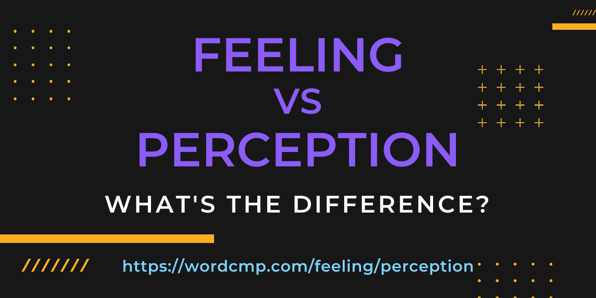 Difference between feeling and perception