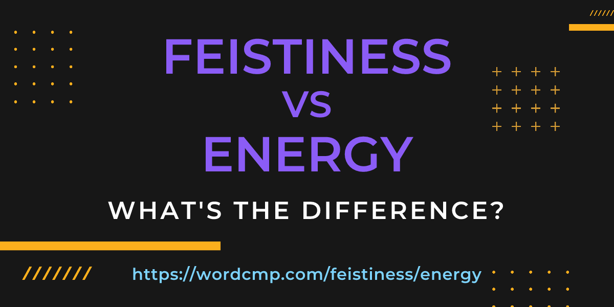 Difference between feistiness and energy