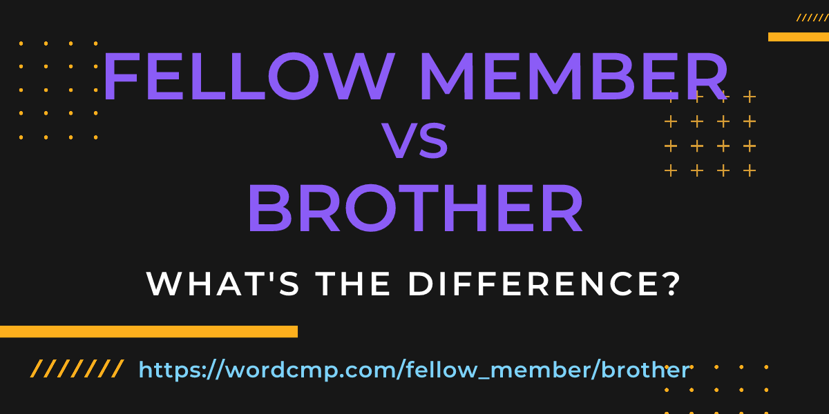 Difference between fellow member and brother