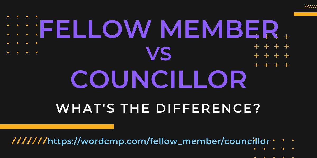 Difference between fellow member and councillor