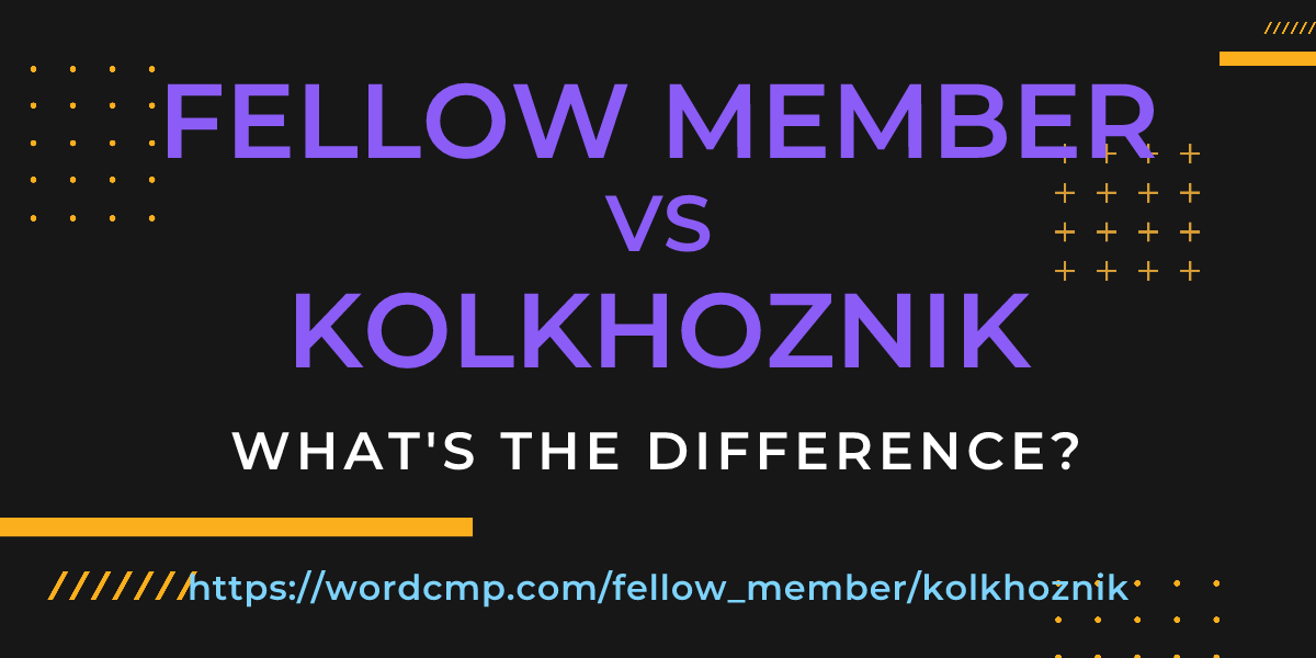 Difference between fellow member and kolkhoznik