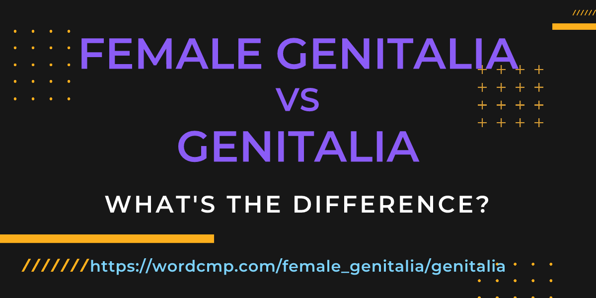 Difference between female genitalia and genitalia