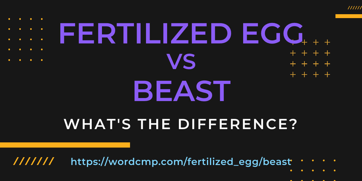 Difference between fertilized egg and beast